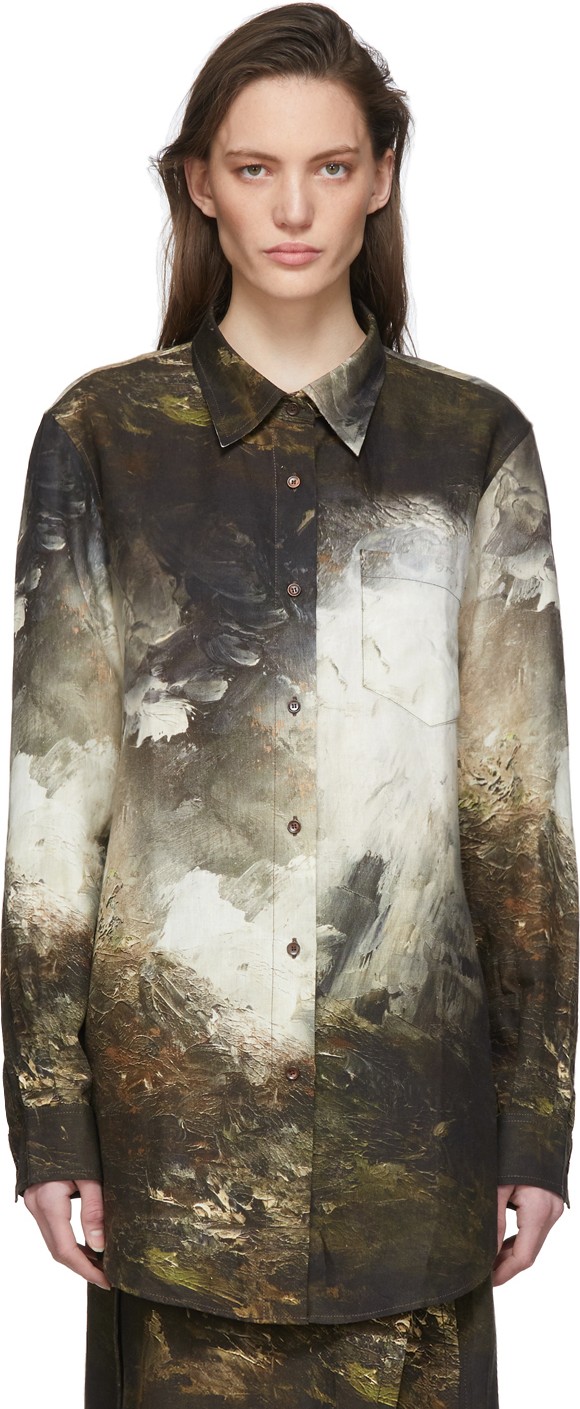 Acne Studios Green Sophi Painting Shirt