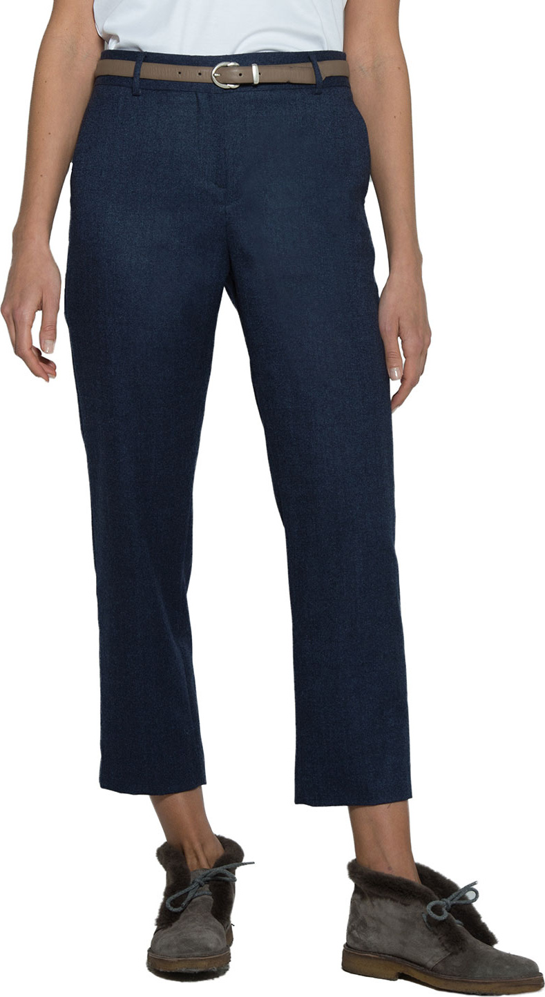 Eleventy Textured Wool Slim-Leg Cropped Pants