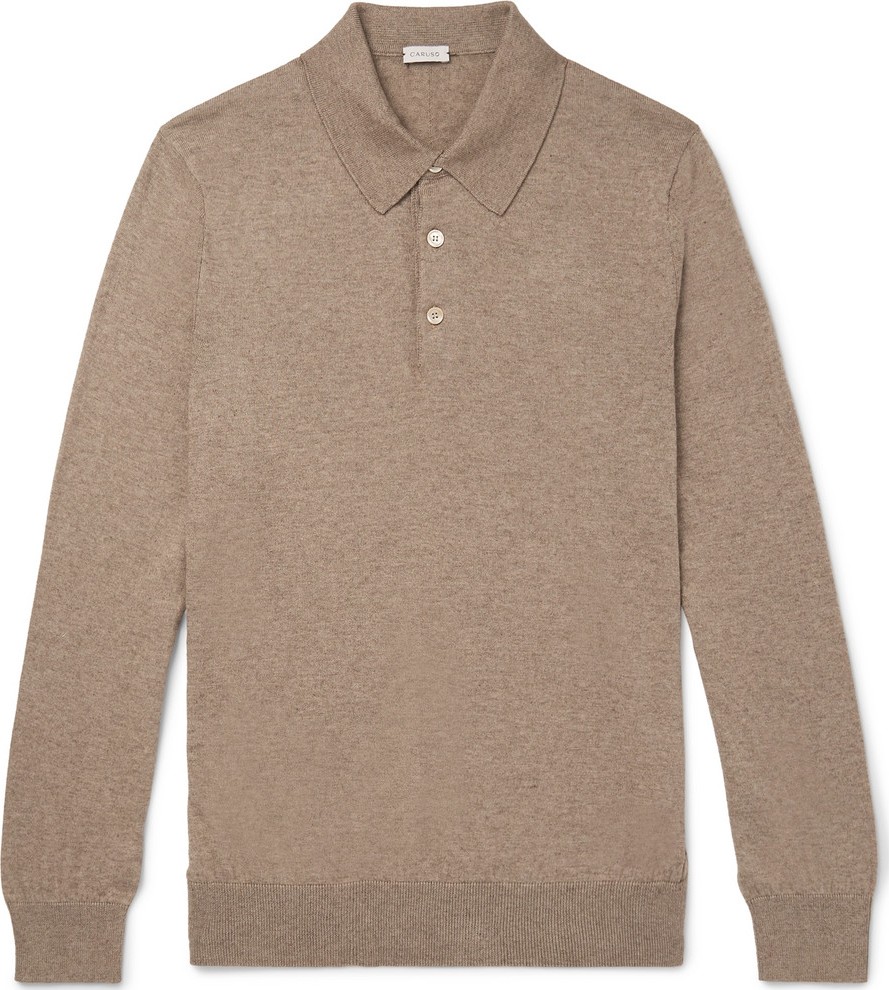 Caruso Cotton and Wool-Blend Polo Shirt