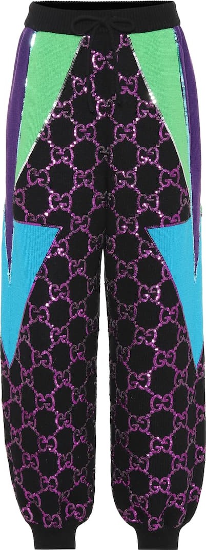 Gucci Sequined wool track pants