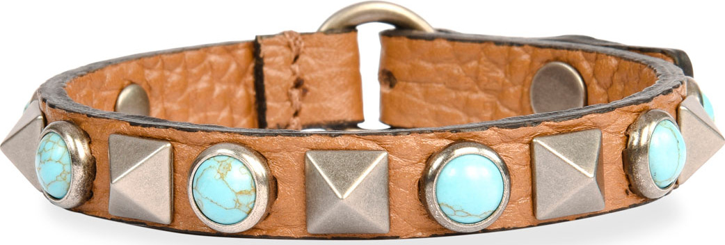 Valentino Rockstud Rolling Leather Bracelet