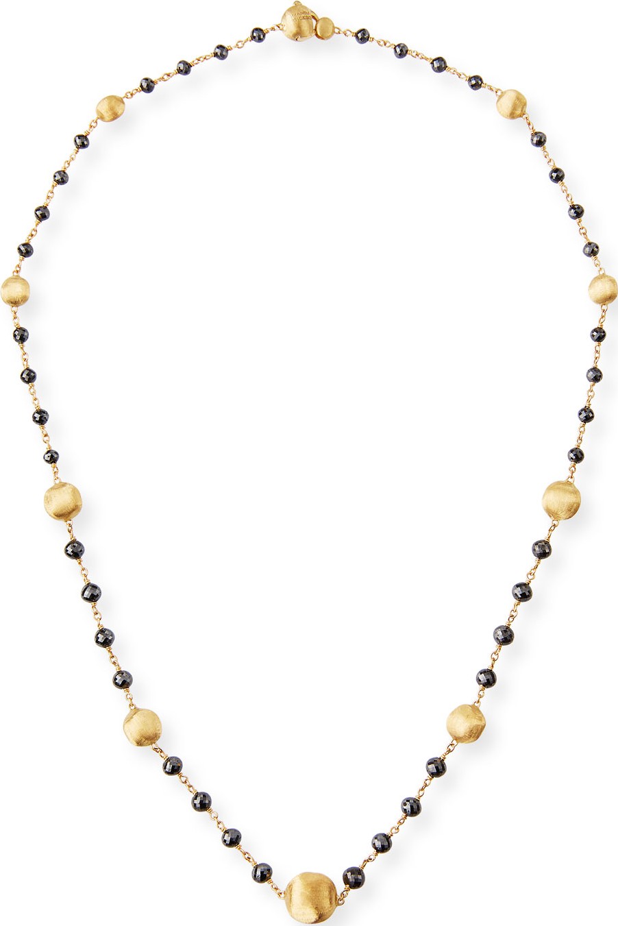 Marco Bicego Africa 18k Gold Short Necklace with Black Diamonds