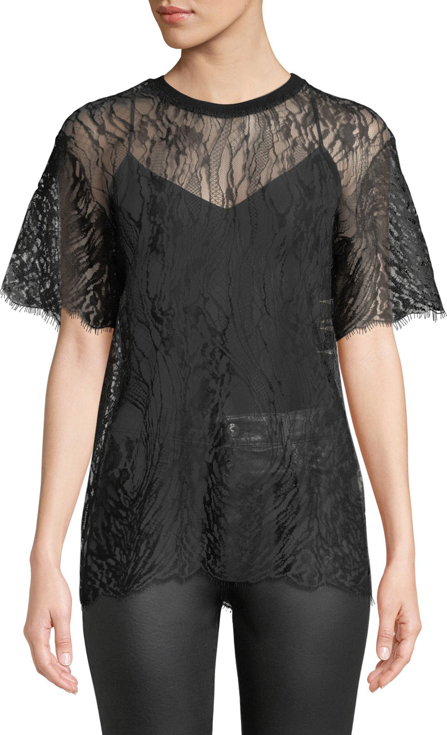 IRO Candle Lace Crewneck Top