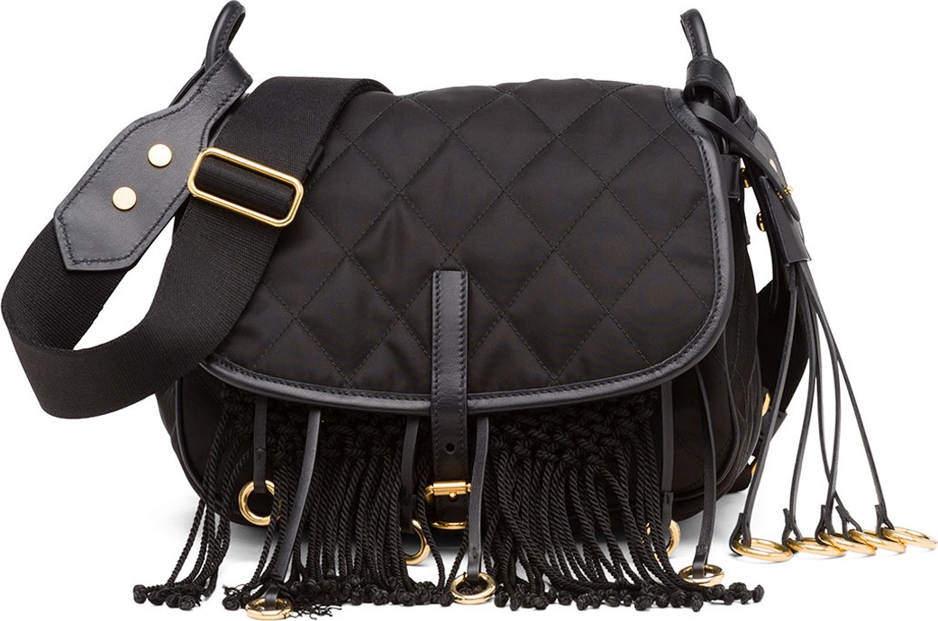 Prada Quilted Nylon Corsair Hunting Shoulder Bag, Black (Nero)