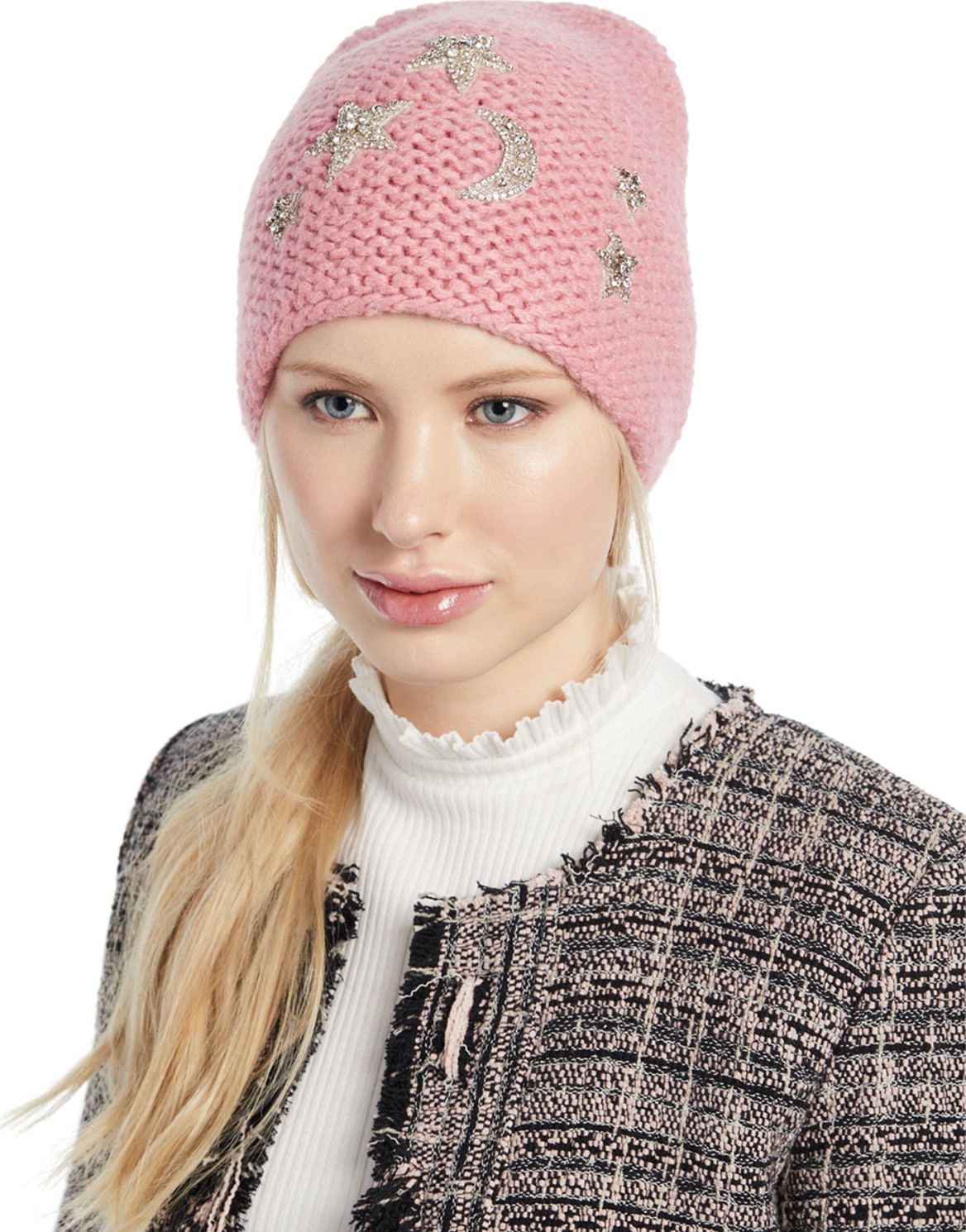 Jennifer Behr Galexia Stars & Moon Embellished Beanie Hat
