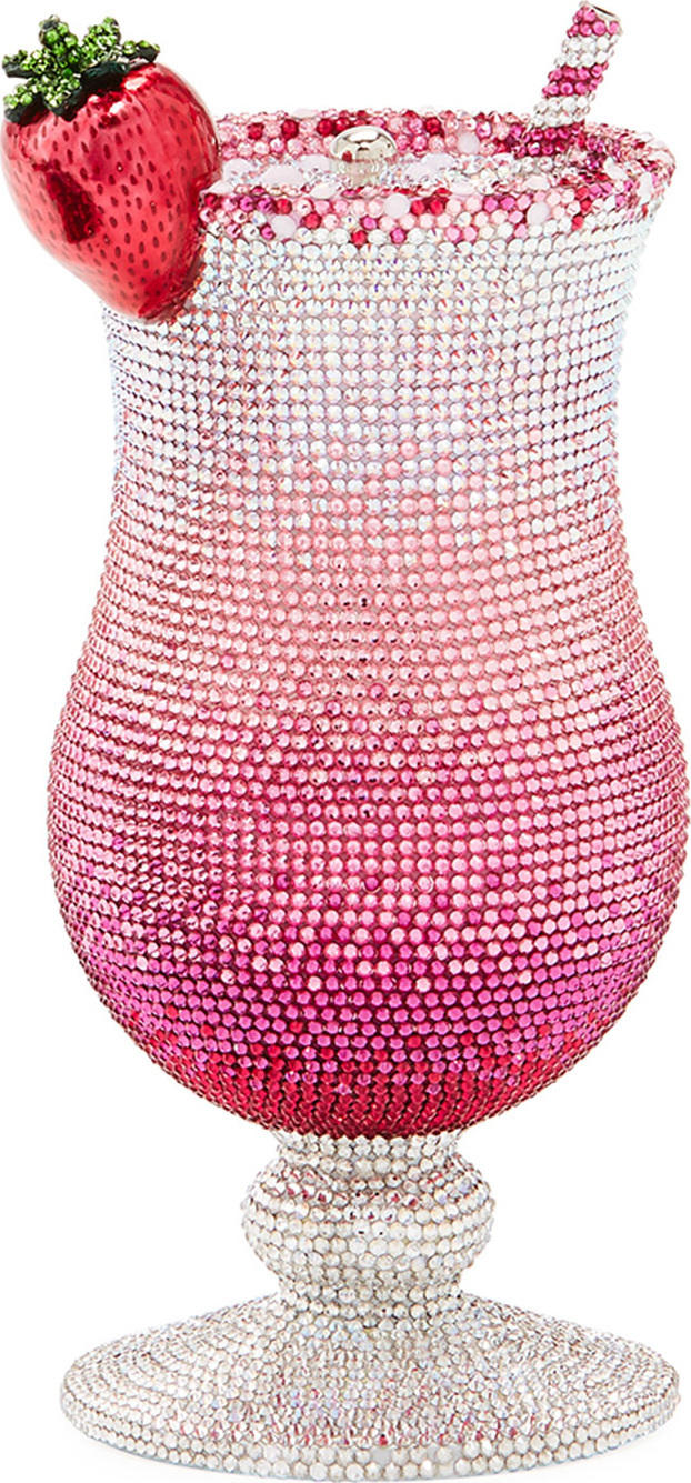 Judith Leiber Cocktail Pink Lady Crystal Clutch Bag