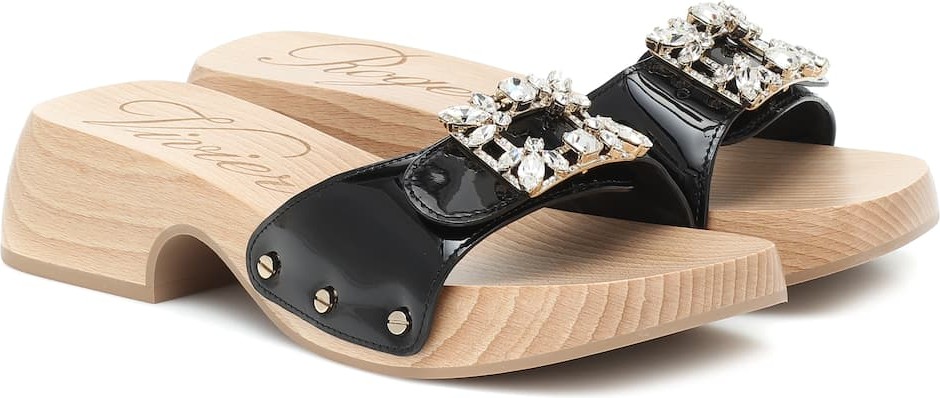 Roger Vivier Viv' Clogs patent leather sandals