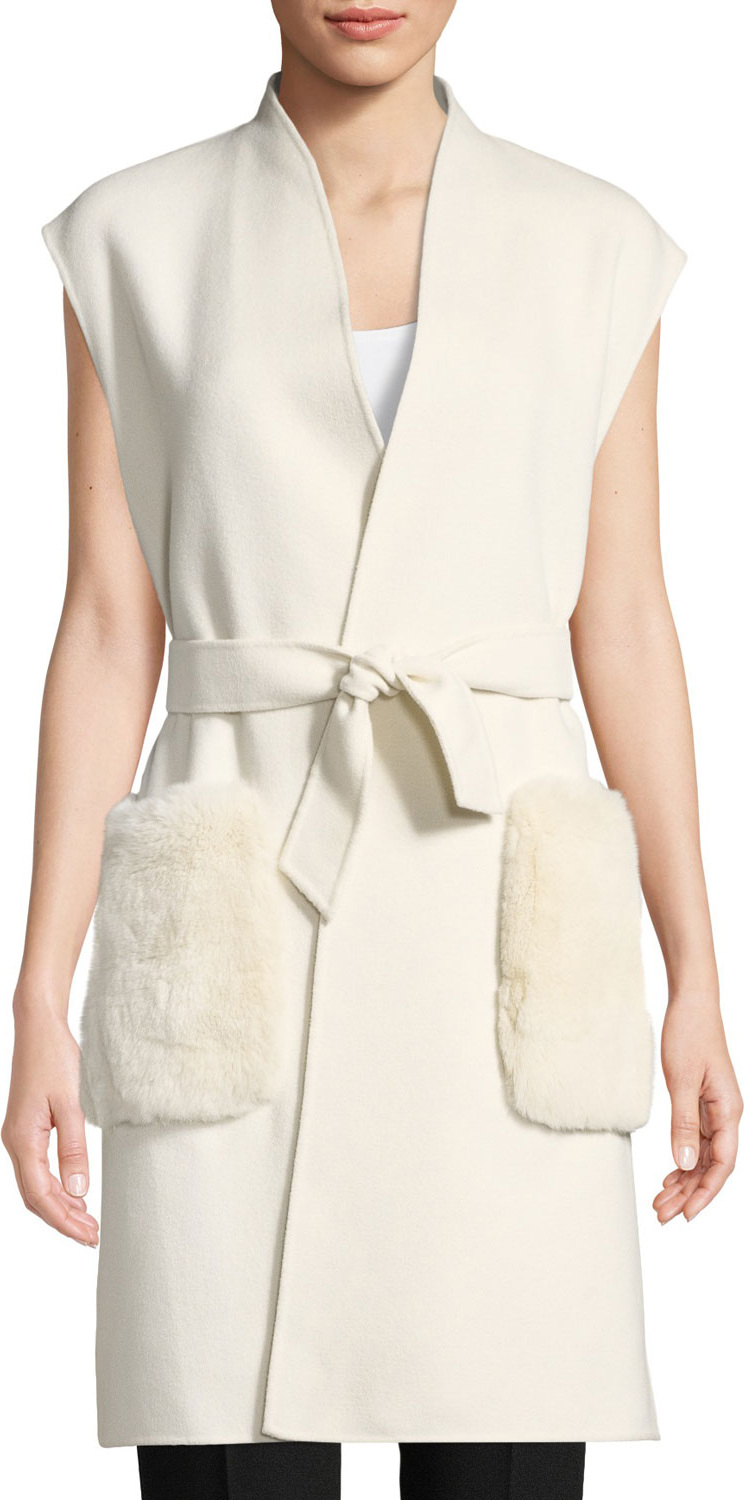 Elie Tahari Deanna Fur-Pocket Vest
