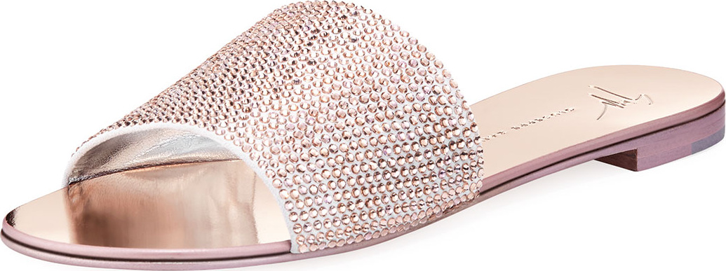 Giuseppe Zanotti Crystal-Embellished Flat Slide Sandal