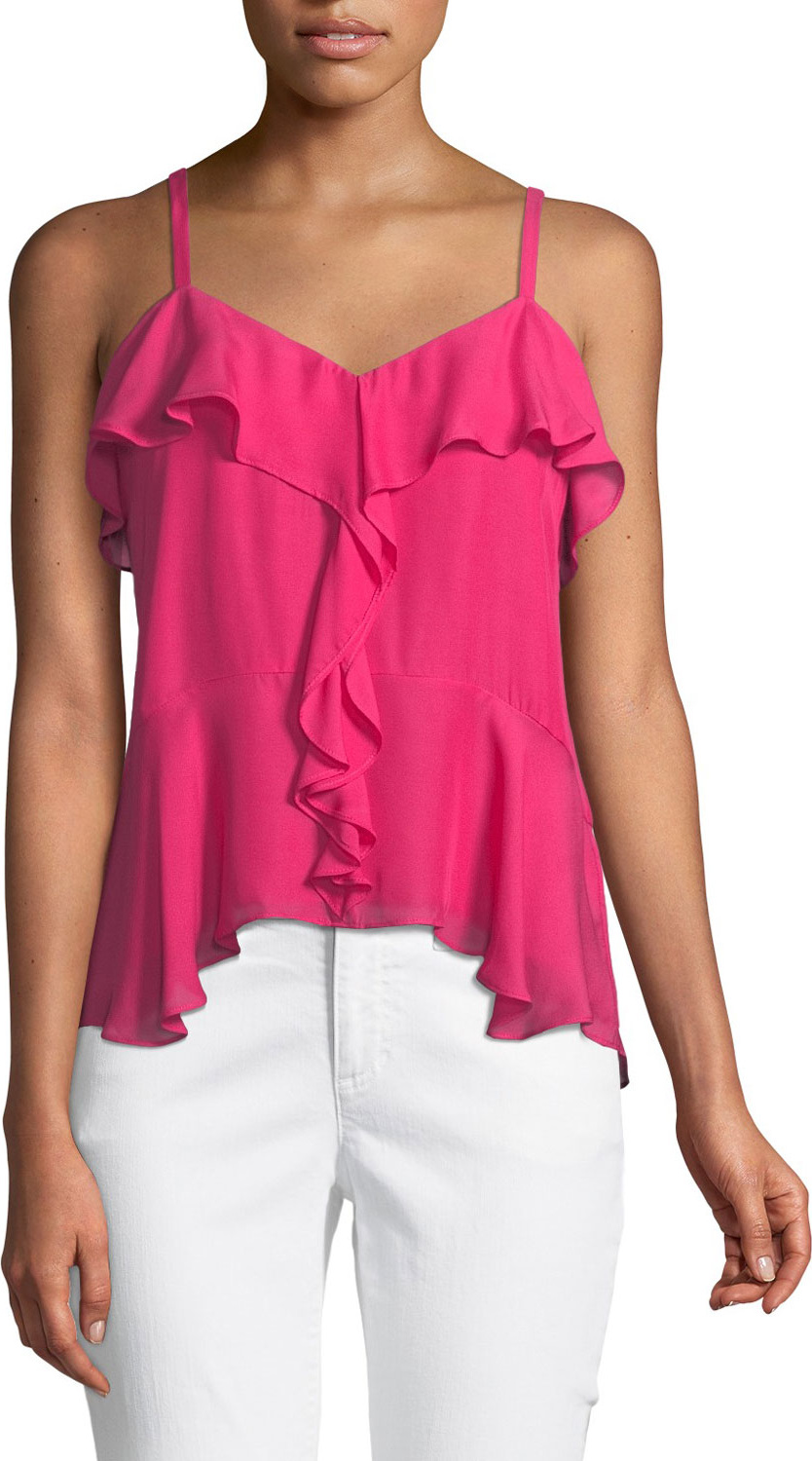 Parker Bonnie Sleeveless Ruffle Cami Top