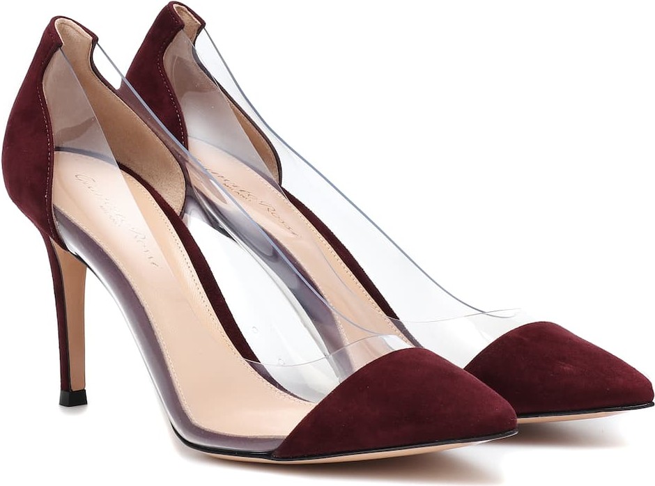 Gianvito Rossi Plexi suede and transparent pumps