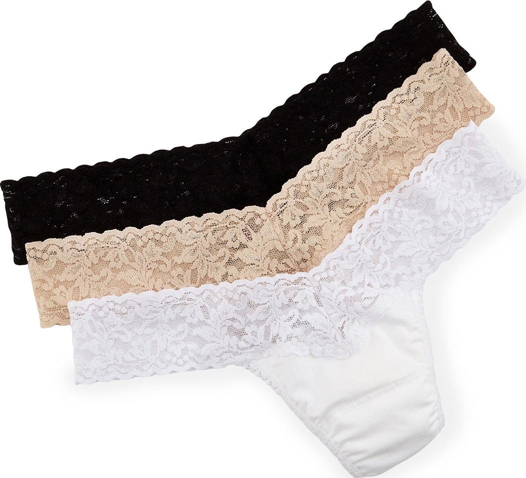 Hanky Panky Three-Pack Low-Rise Organic Cotton Thongs