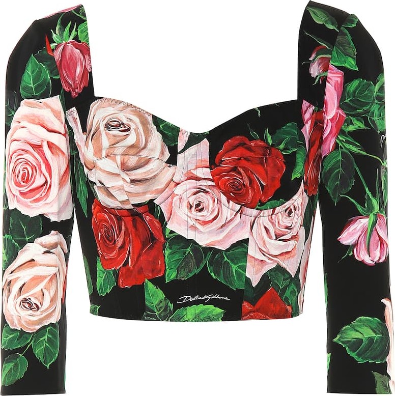 Dolce & Gabbana Floral stretch silk top