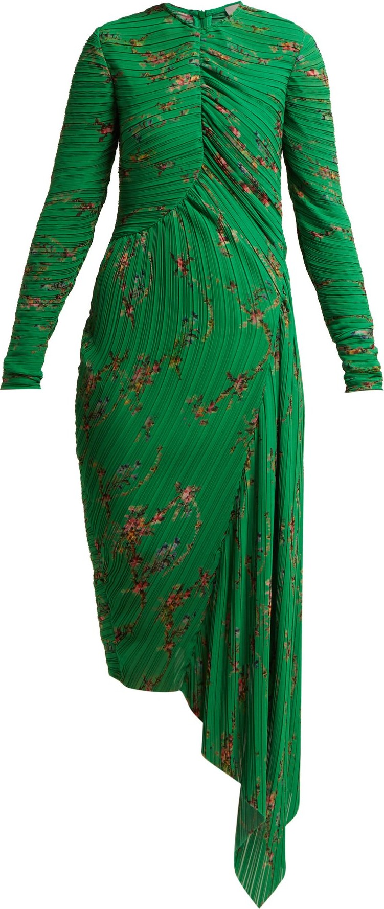 Preen Floral-print pleated georgette midi dress
