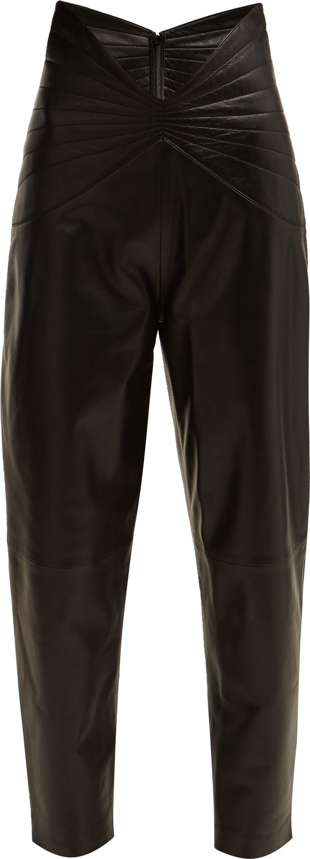 Attico Butterfly-waist leather trousers