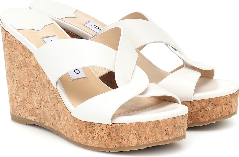 Jimmy Choo Atia 100 leather wedge sandals