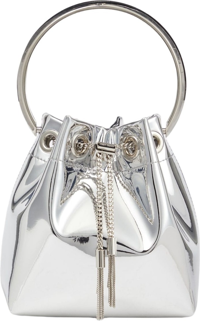 Jimmy Choo - Bon Bon mirrored faux leather bucket bag