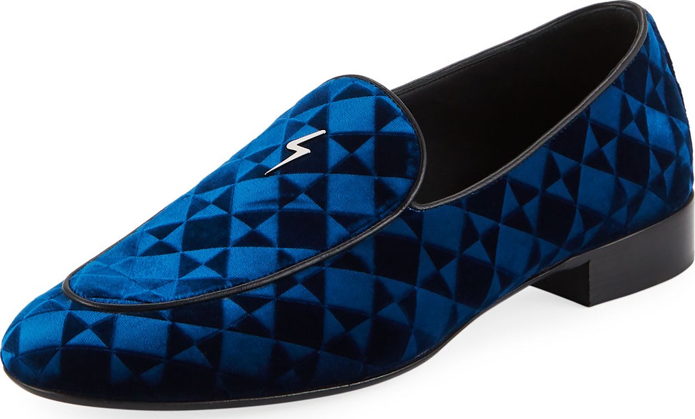 Giuseppe Zanotti Suit Patterned Velvet Loafer