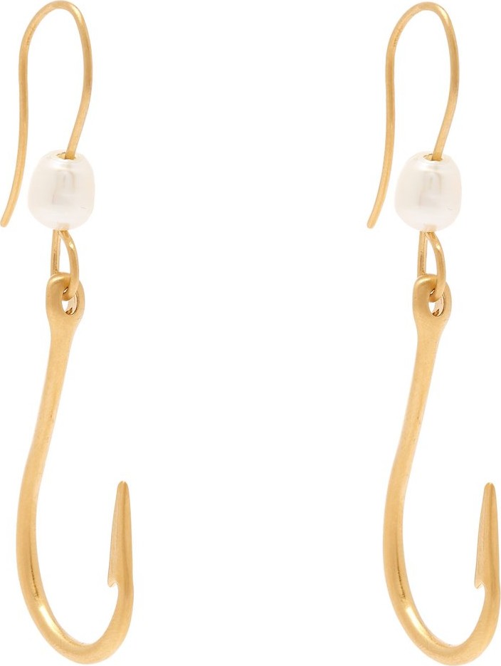 J.W.Anderson Mismatched pearl-embellished hook earrings
