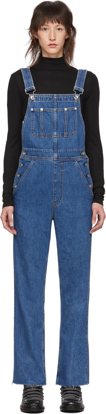 Rag & Bone Blue Ruth Straight Overalls