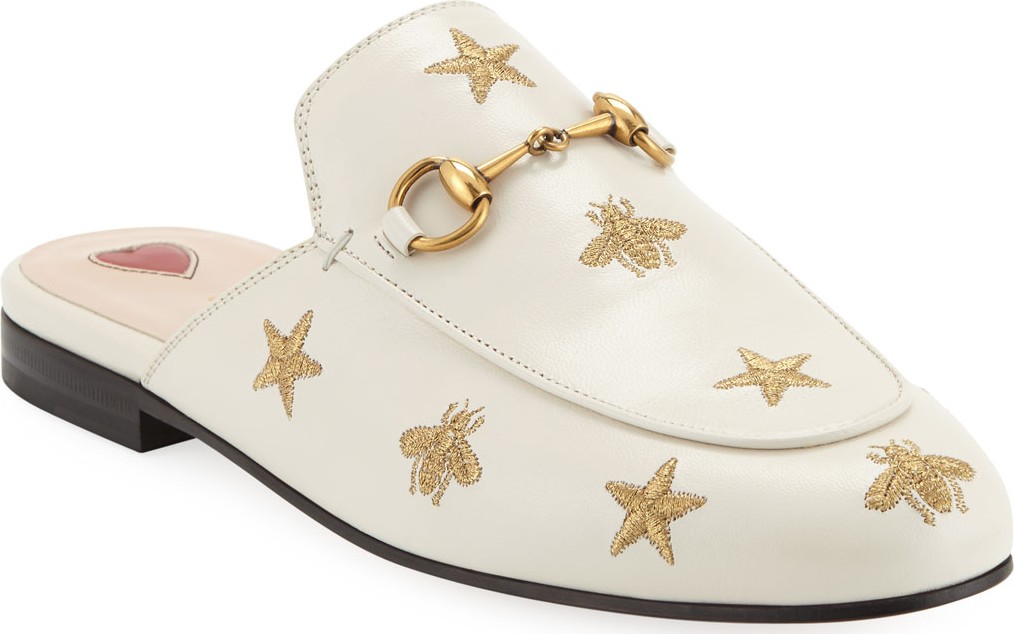 Gucci Flat Princetown Bee & Star Mule