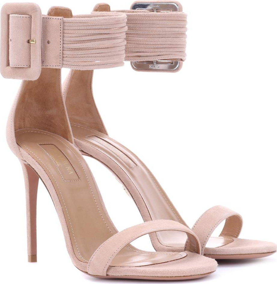 Aquazzura Casablanca 105 suede sandals