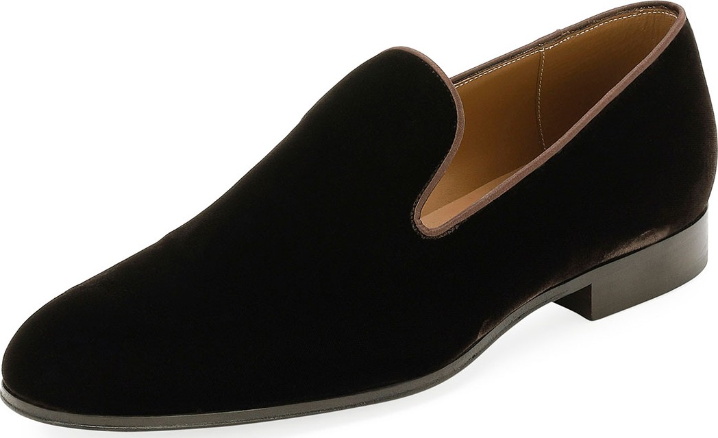 Gianvito Rossi Jean Velvet Round-Toe Slipper