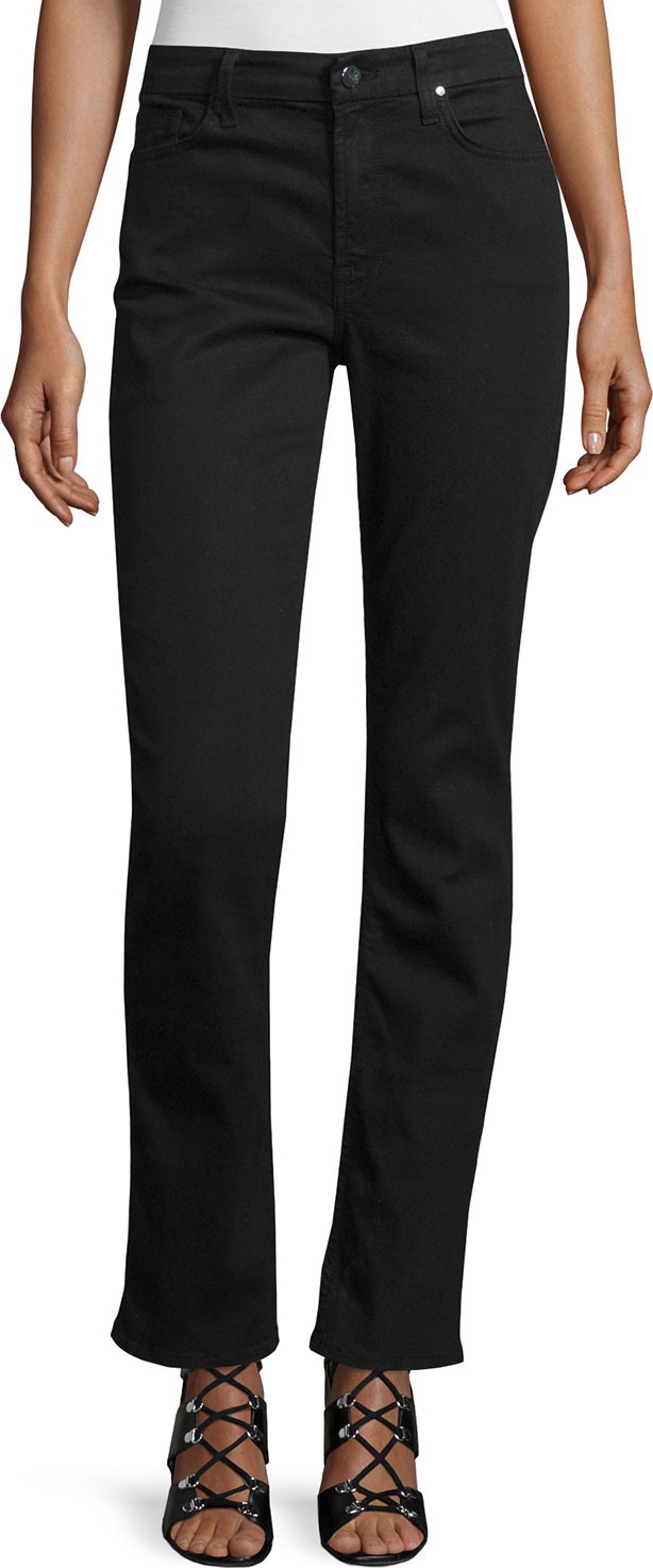 Jen7 Riche Touch Slim Straight Jeans, Black Noir