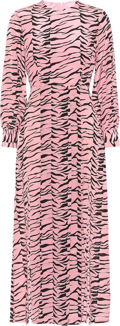 RIXO LONDON Emma tiger silk dress
