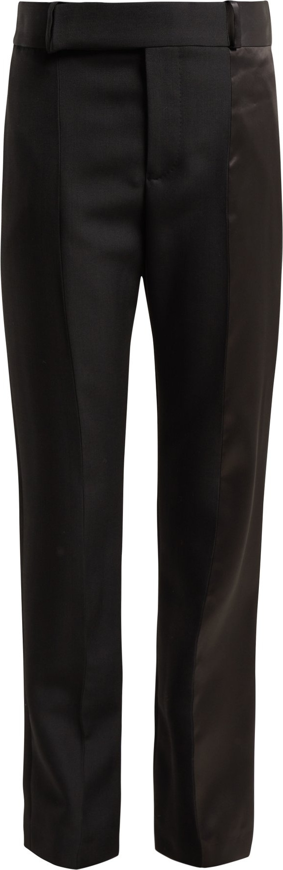 Haider Ackermann Calder high-rise silk-satin-trimmed wool trousers