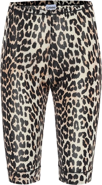 Ganni Leopard-print biker shorts