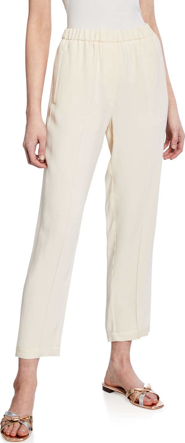 Forte Forte Crepe-Back Satin Pull-On Elastic Pants