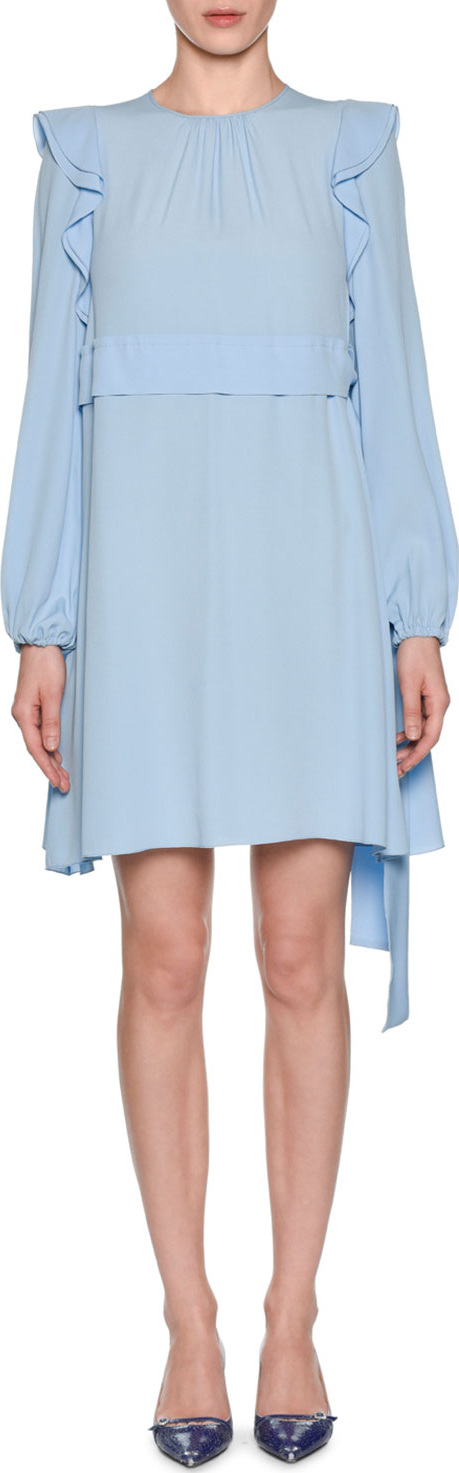 Nº21 Long-Sleeve Ruffle Mini Dress