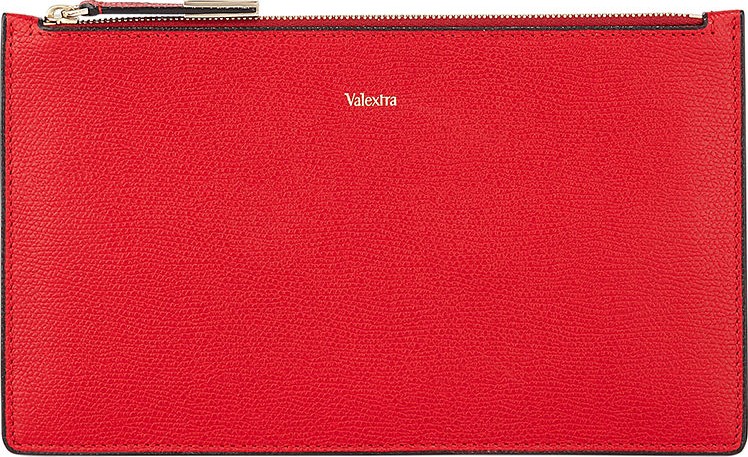 Valextra Saffiano Zip Pouch Bag