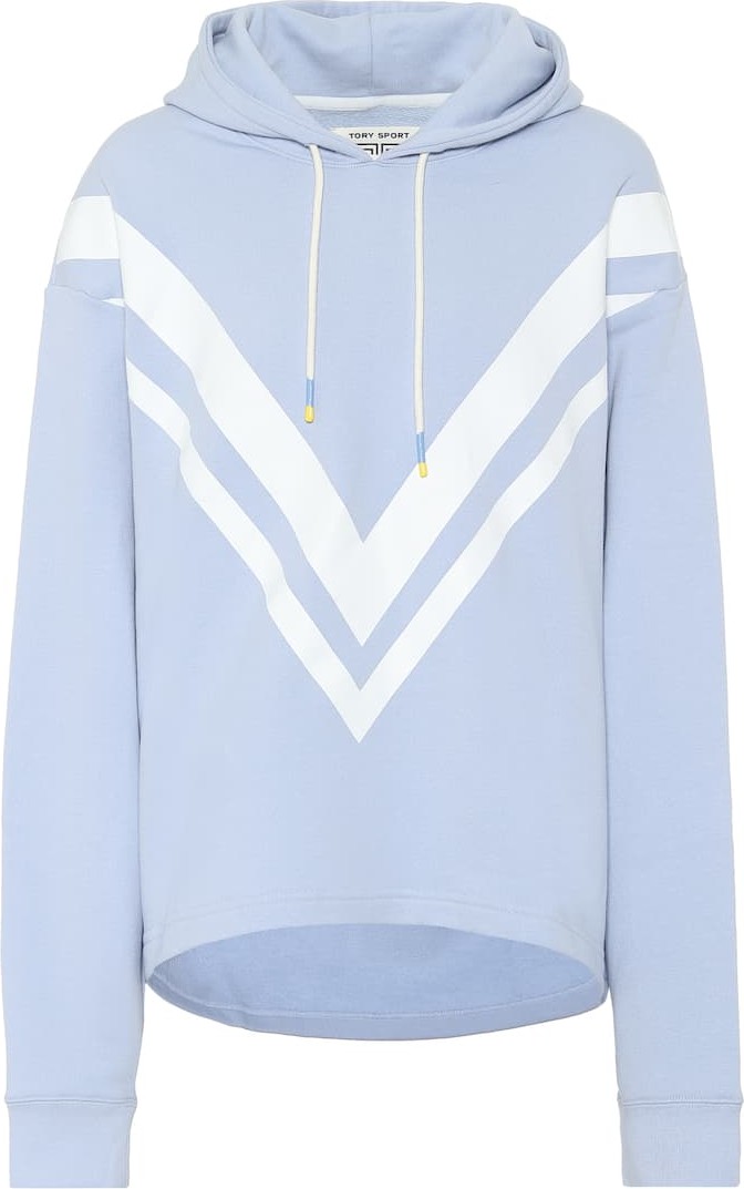 Tory Sport Cotton-jersey hoodie
