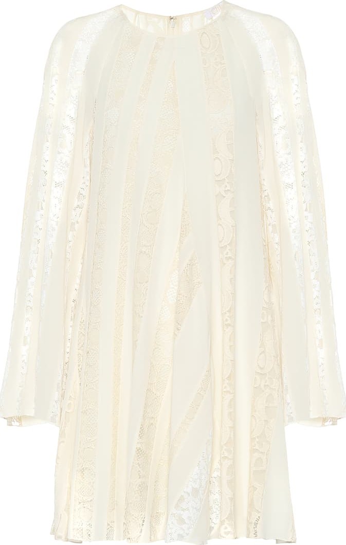 Chloe Lace-striped minidress