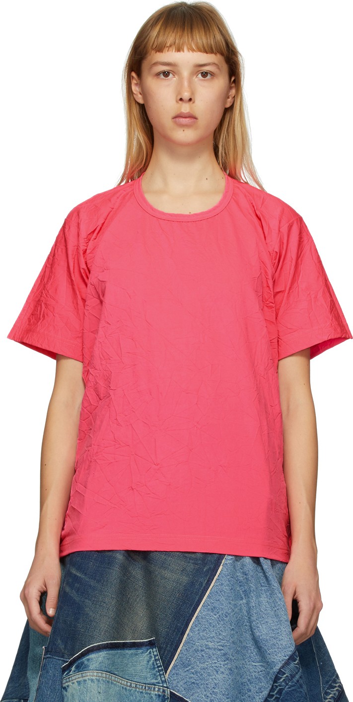 Junya Watanabe Pink Wrinkled T-Shirt