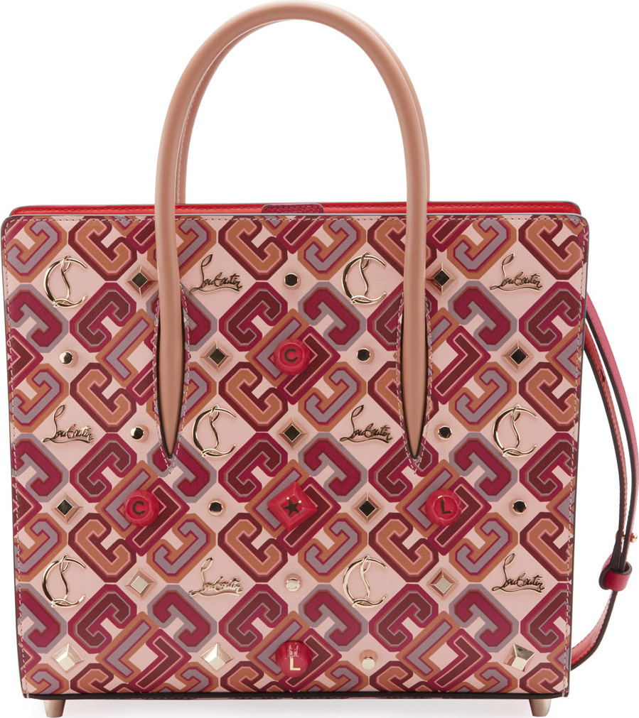 Christian Louboutin Paloma Medium Calf Paris LoubiX Patent Tote Bag