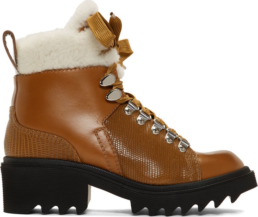 Chloe Brown Shearling Bella Mountain Boots