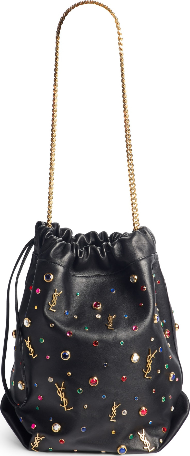 Saint Laurent Teddy Studded Leather Bucket Bag