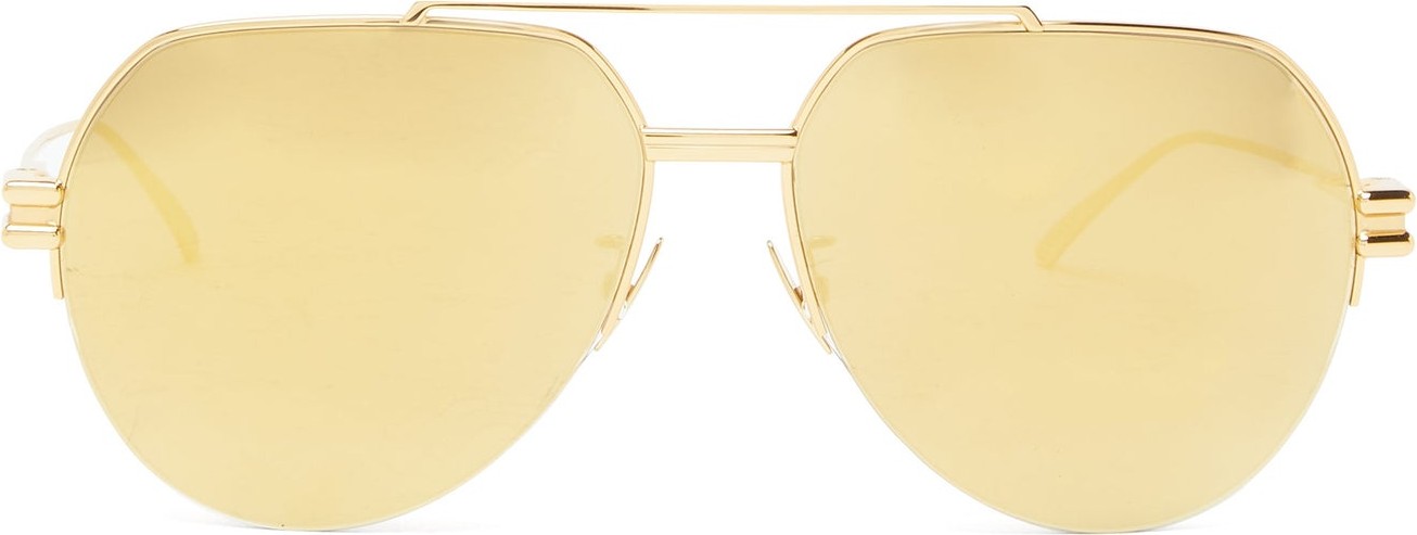 Bottega Veneta Mirrored aviator metal sunglasses