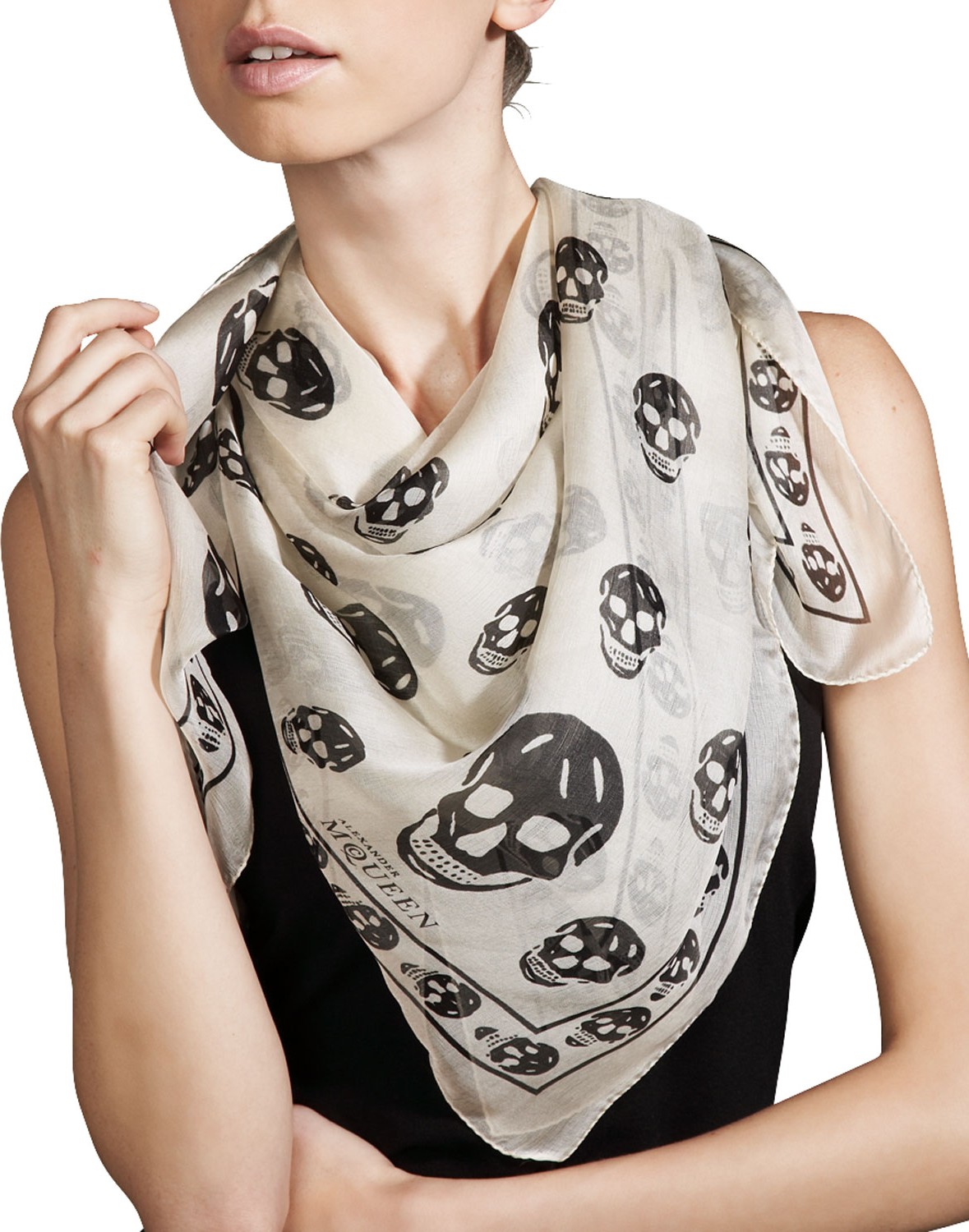 Alexander McQueen Silk Mixed Skull Square Scarf