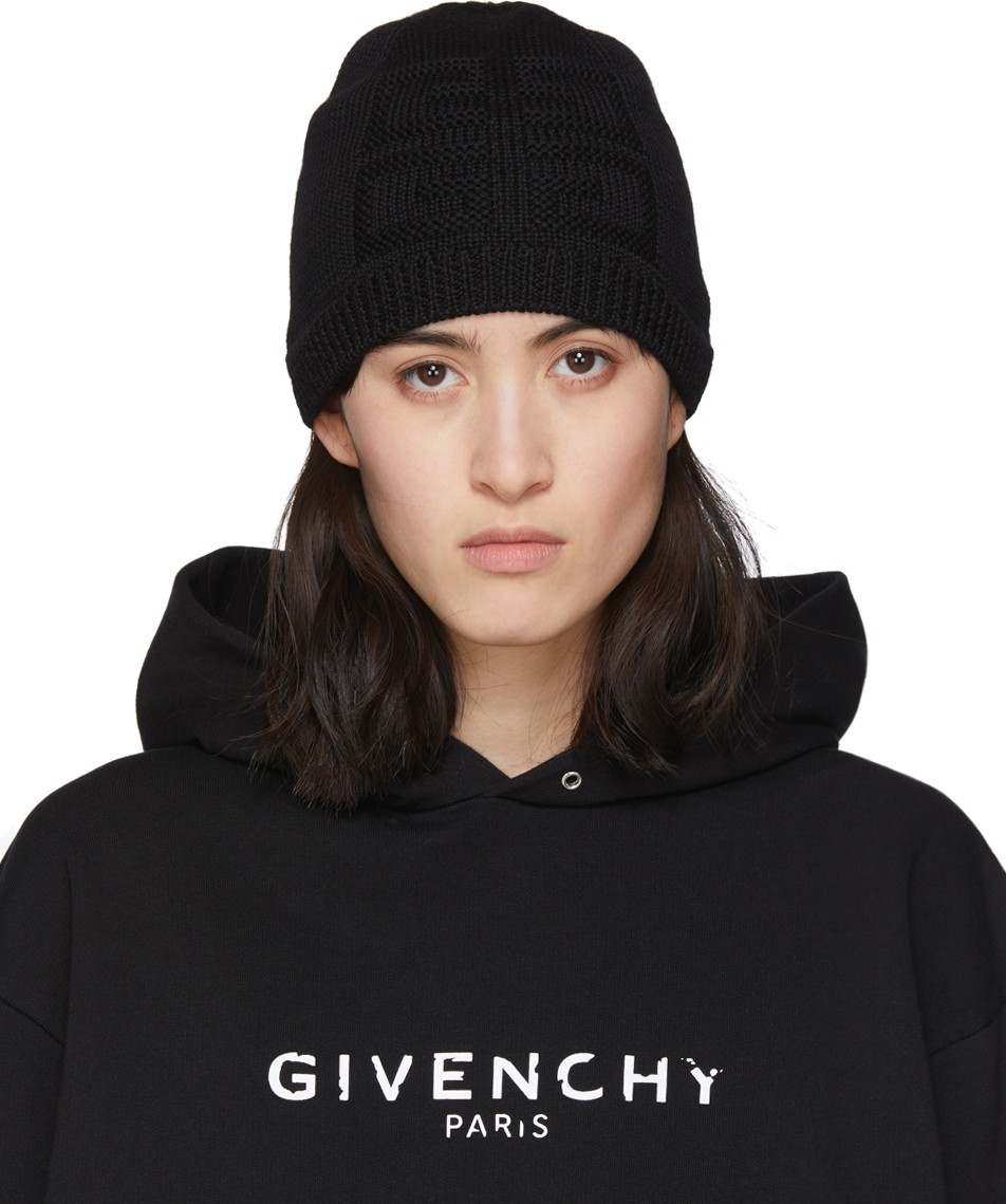 Givenchy Black Knit 4G Beanie