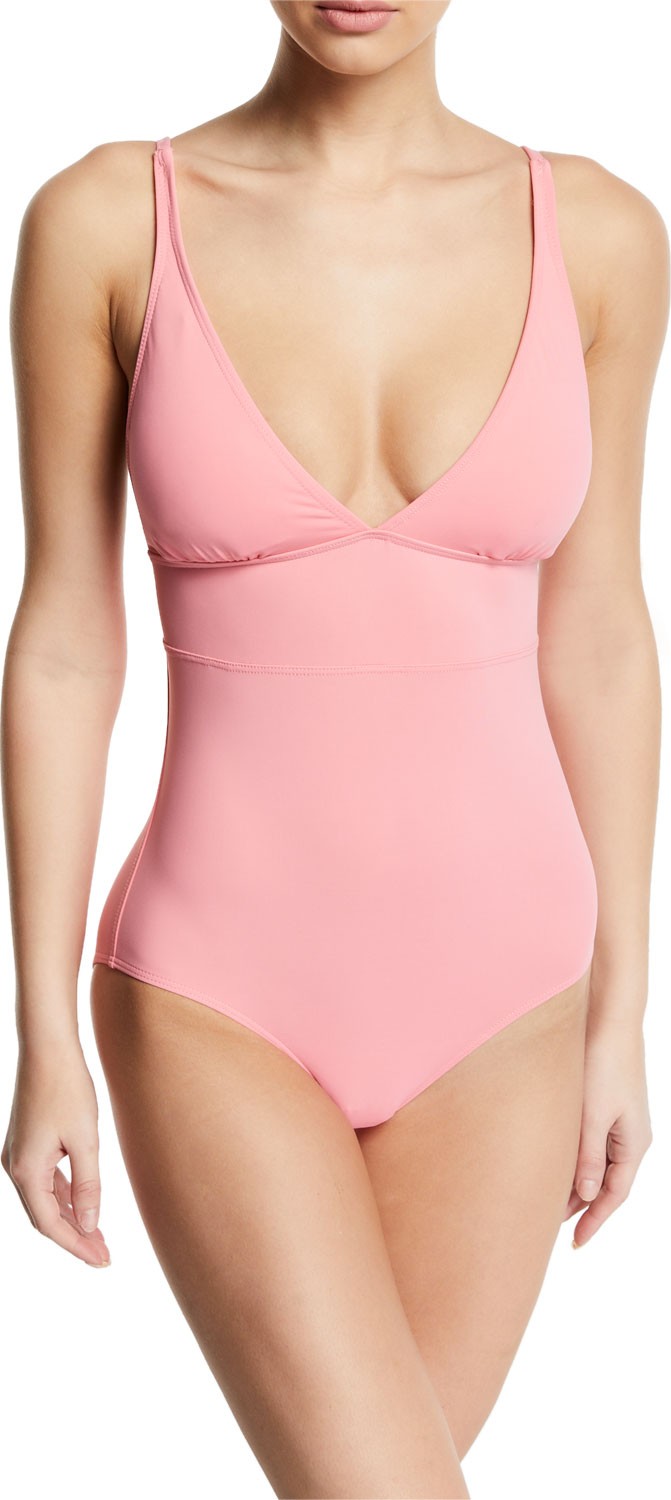 Gottex Au Natural V-Neck Adjustable Strap One-Piece Swimsuit
