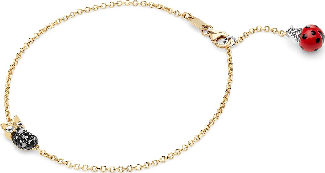 Pippo Perez 18k Diamond Owl & Ladybug Chain Bracelet