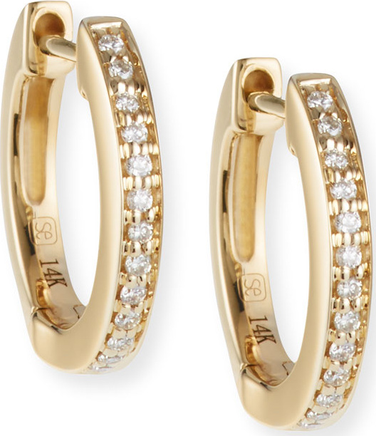 Sydney Evan 14k Diamond Small Huggie Hoop Earrings