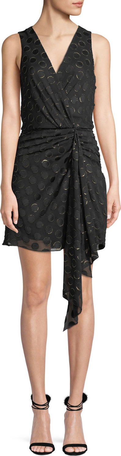 Ramy Brook Desiree Sleeveless Dot Applique Metallic Mini Dress