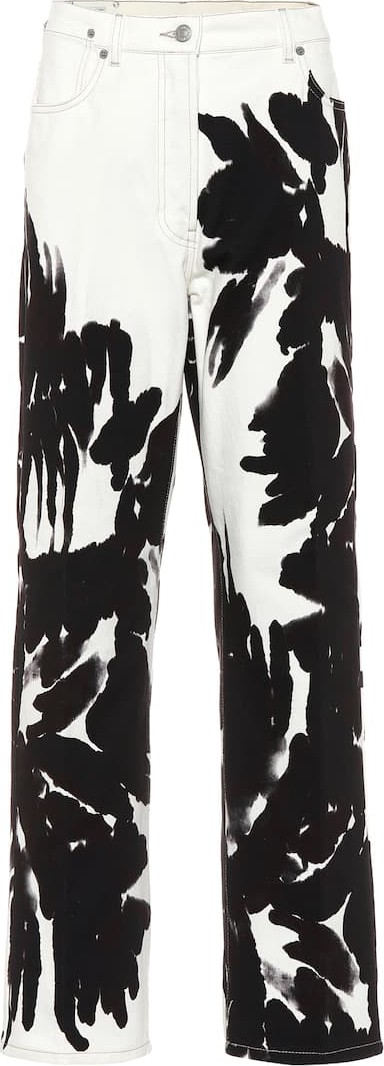 Dries Van Noten Printed high-rise straight jeans