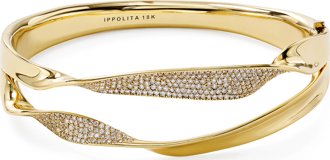 IPPOLITA 18k Gold & Diamond Stardust Double-Ribbon Bangle