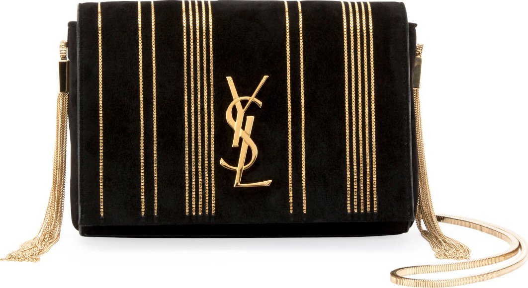 Saint Laurent Kate Monogram YSL Small Suede Tassel-Side Chain Crossbody Bag